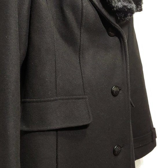 Vince Camuto Medium Wool-Blend Coat, Black, 12 - Picture 6 of 9